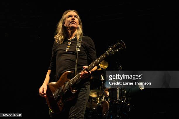 Justin Sullivan of New Model Army performs at The Roundhouse on December 04, 2021 in London, England.