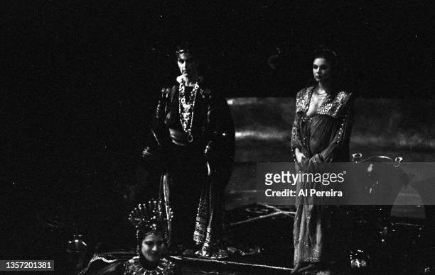 Al Pacino performs as Herod Antipas, Suzanne Bertish as Herodias and Sheryl Lee as Salome in the Circle In The Square production of "Salome" on June...