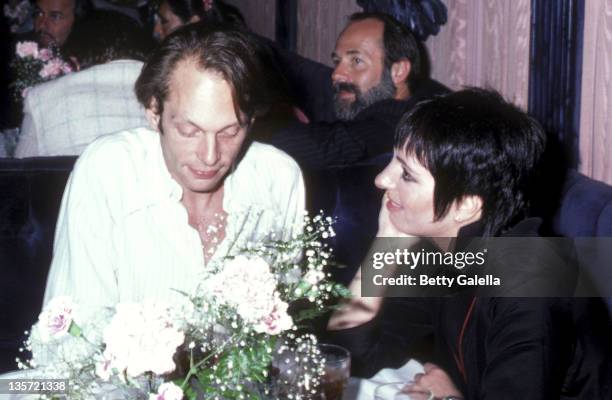 Rock Brynner and actress/singer Liza Minnelli attend the "Endless Love" Premiere Party on July 16, 1981 at Hisae Restaurant in New York City.