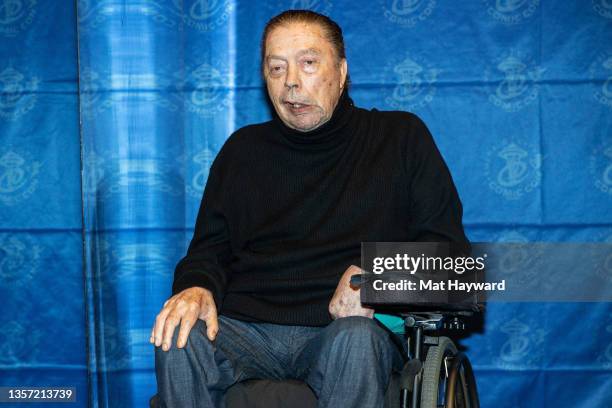 Actor Tim Curry poses for a photo during Emerald City Comic Con at Washington State Convention Center on December 04, 2021 in Seattle, Washington.