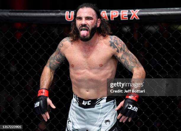 Clay Guida is seen in his corner after the first round of his lightweight fight against Leonardo Santos of Brazil during the UFC Fight Night event at...