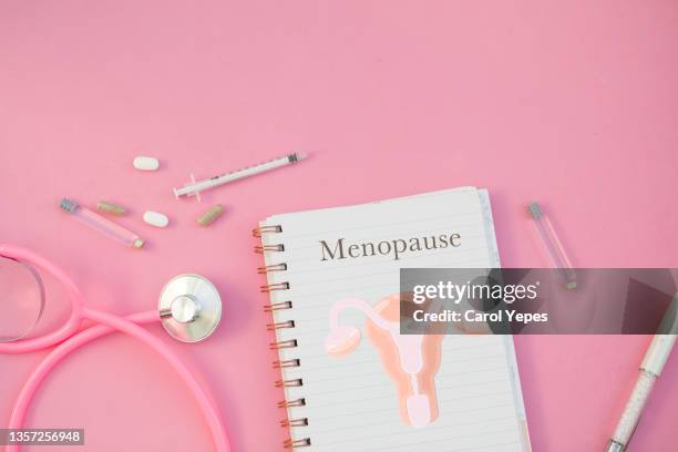 menopause concept - hormone stock-fotos und bilder