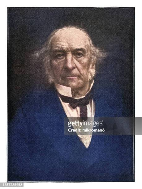 portrait of william ewart gladstone, british statesman and liberal politician (former prime minister of the united kingdom) - prime minister stock-fotos und bilder