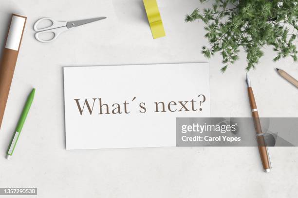 whats next written in  paper on a desktop - strategic initiative stock pictures, royalty-free photos & images