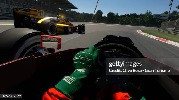 Valerio Gallo of Italy competes in race two of the Nations Cup Grand Final during the Gran Turismo World Series Finals 2021 run on the fictional...