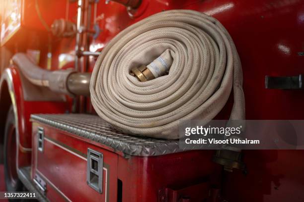 firemen equipment. - brandweerwagen stockfoto's en -beelden