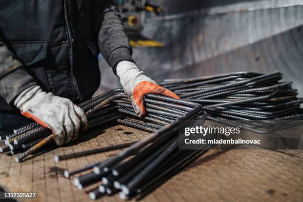 steel armature bending - strong foundations stock pictures, royalty-free photos & images