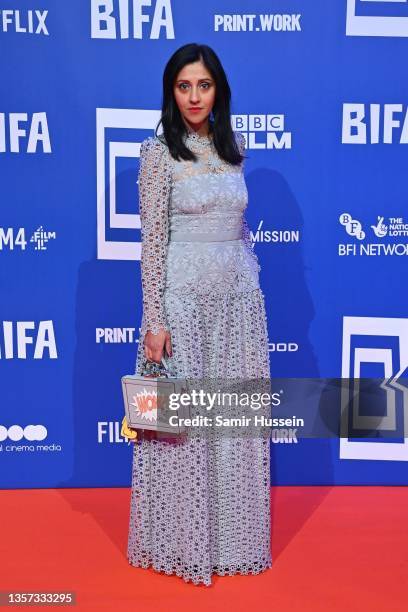 Manjinder Virk attends the 24th British Independent Film Awards at Old Billingsgate on December 05, 2021 in London, England.