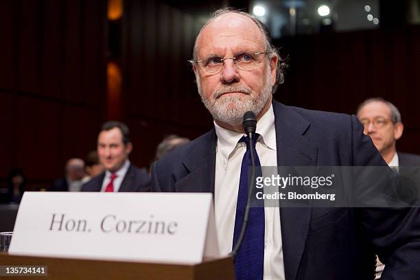 Jon S. Corzine, former chairman and chief executive officer of MF Global Holdings Ltd., waits to testify at a Senate Agriculture Committee hearing in...