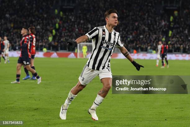 Paulo Dybala of Juventus celebrates after scoring to give the side a 2-0 lead during the Serie A match between Juventus v Genoa CFC at on December...