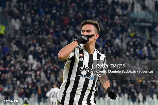 Paulo Dybala of Juventus celebrates after scoring his team's second goal during the Serie A match between Juventus and Genoa CFC at Allianz Stadium...