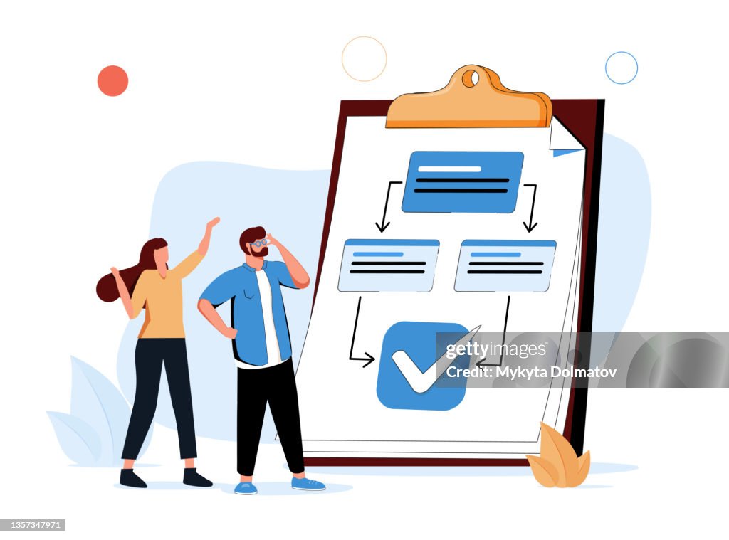 Task Process Graphic Procedure As Work Flow Process Steps Scheme Document Tiny Person ...