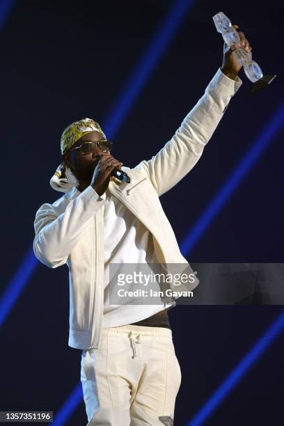 Ghetts onstage at the MOBO Awards 2021 at The Coventry Building Society Arena on December 05, 2021 in Coventry, England.