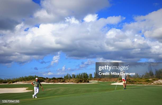 Viktor Hovland of Norway waits to play a shot on the 16th hole during the final round of the Hero World Challenge at Albany Golf Course on December...