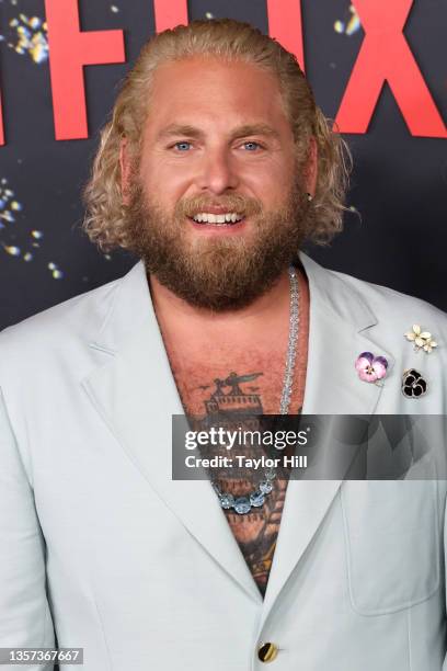 Jonah Hill attends the world premiere of Netflix's "Don't Look Up" at Jazz at Lincoln Center on December 05, 2021 in New York City.