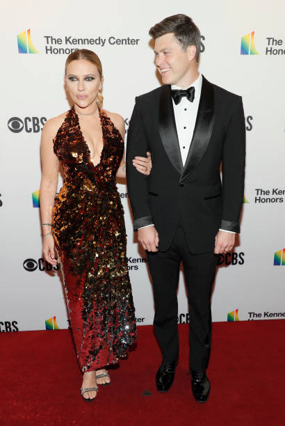 Scarlett Johansson and Colin Jost attend the 44th Kennedy Center Honors at The Kennedy Center on December 05, 2021 in Washington, DC.