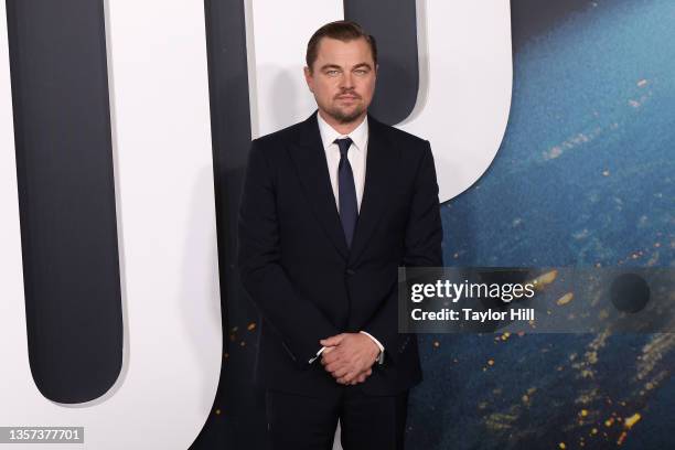 Leonardo DiCaprio attends the world premierof Netflix's "Don't Look Up" at Jazz at Lincoln Center on December 05, 2021 in New York City.