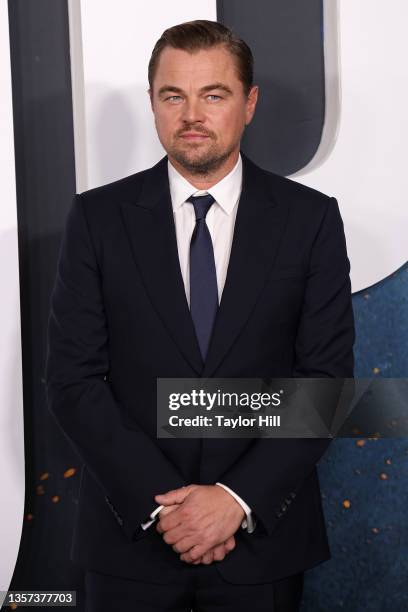 Leonardo DiCaprio attends the world premierof Netflix's "Don't Look Up" at Jazz at Lincoln Center on December 05, 2021 in New York City.