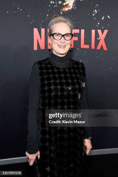Meryl Streep attends the "Don't Look Up" World Premiere at Jazz at Lincoln Center on December 05, 2021 in New York City.