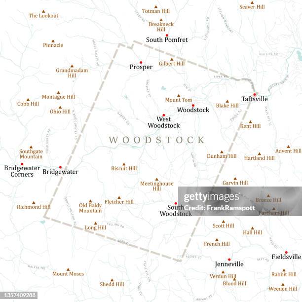 vt windsor woodstock vector road map - woodstock vermont stock illustrations