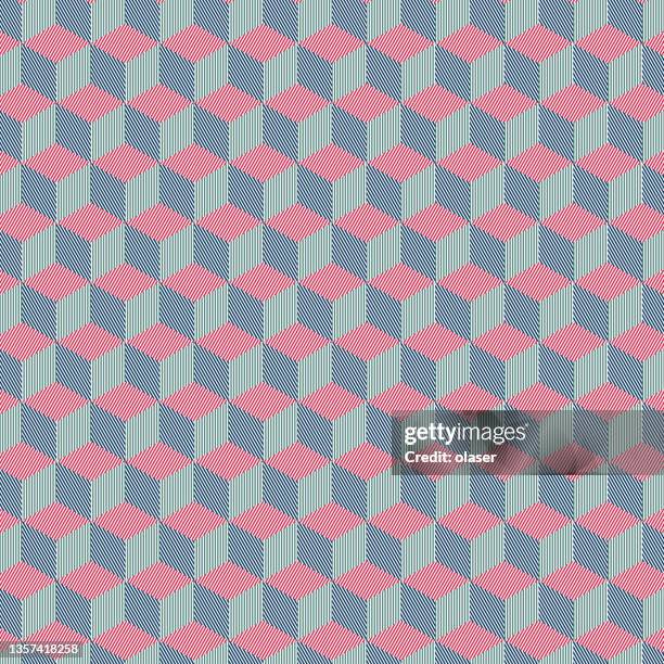 Random Cube Pattern Abstract Striped Connected Cubes Pattern High-Res Vector Graphic ...