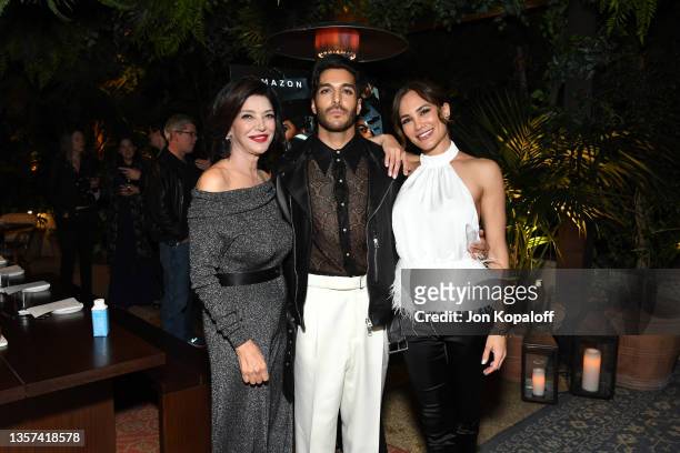 Shohreh Aghdashloo, Keon Alexander, and Nadine Nicole attend "The Expanse" Season 6 Cast and Creator Dinner on December 05, 2021 in West Hollywood,...