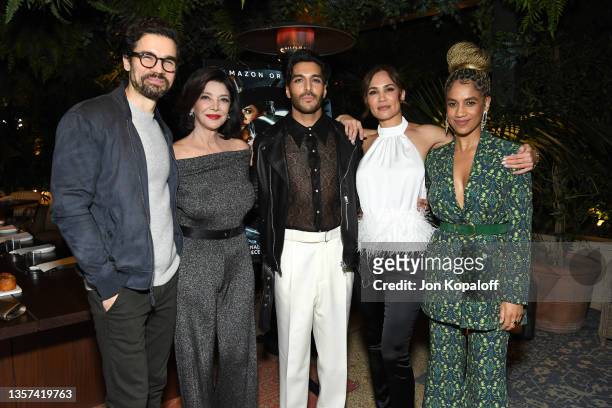 Steven Strait, Shohreh Aghdashloo, Keon Alexander, Nadine Nicole, and Dominique Tipper attend "The Expanse" Season 6 Cast and Creator Dinner on...