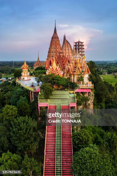 tiger cave temple (wat tham sua temple), the famous temple in kanchanaburi, thailand - krabi stock pictures, royalty-free photos & images