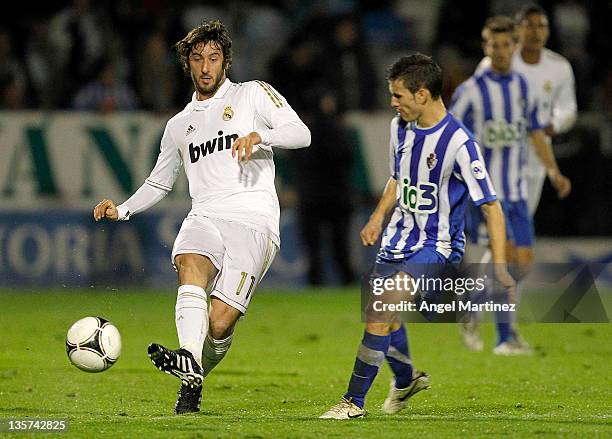 Esteban Granero of Real Madrid in action during the round of last 16 Copa del Rey first leg match between Ponferradina and Real Madrid at Estadio El...