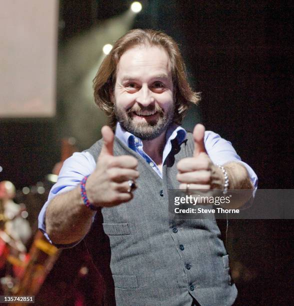 Alfie Boe performs on stage at Symphony Hall on December 13, 2011 in Birmingham, United Kingdom.