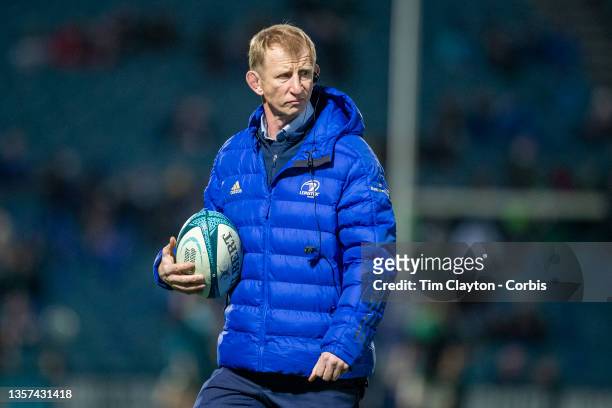 December 3: Head coach Leo Cullen of Leinster during team warm up before the Leinster V Connacht, United Rugby Championship match at RDS Arena on...