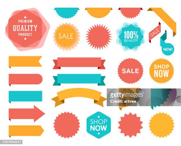 set of the ribbons - badge stock illustrations