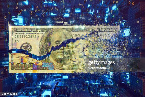 cryptocurrency or money transfer concepts - fintech stock pictures, royalty-free photos & images