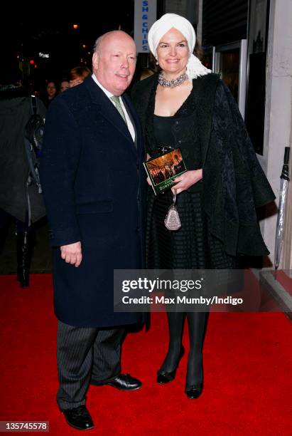 Julian Fellowes and Emma Fellowes attend a screening of 'Christmas at Downton Abbey' at Cineworld Haymarket on December 12, 2011 in London, England.
