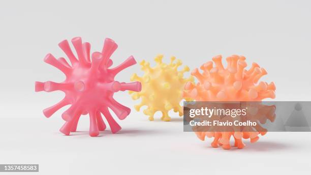 coronavirus variant 3d models - 3d models stock-fotos und bilder