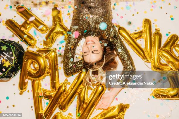 so happy after the great party! - new years eve elegant stock pictures, royalty-free photos & images