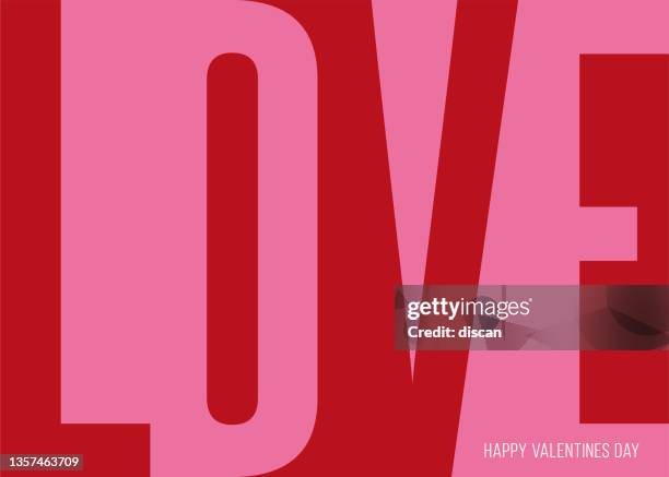 stockillustraties, clipart, cartoons en iconen met valentine’s day greeting card with geometric typography. - valentijnsdag