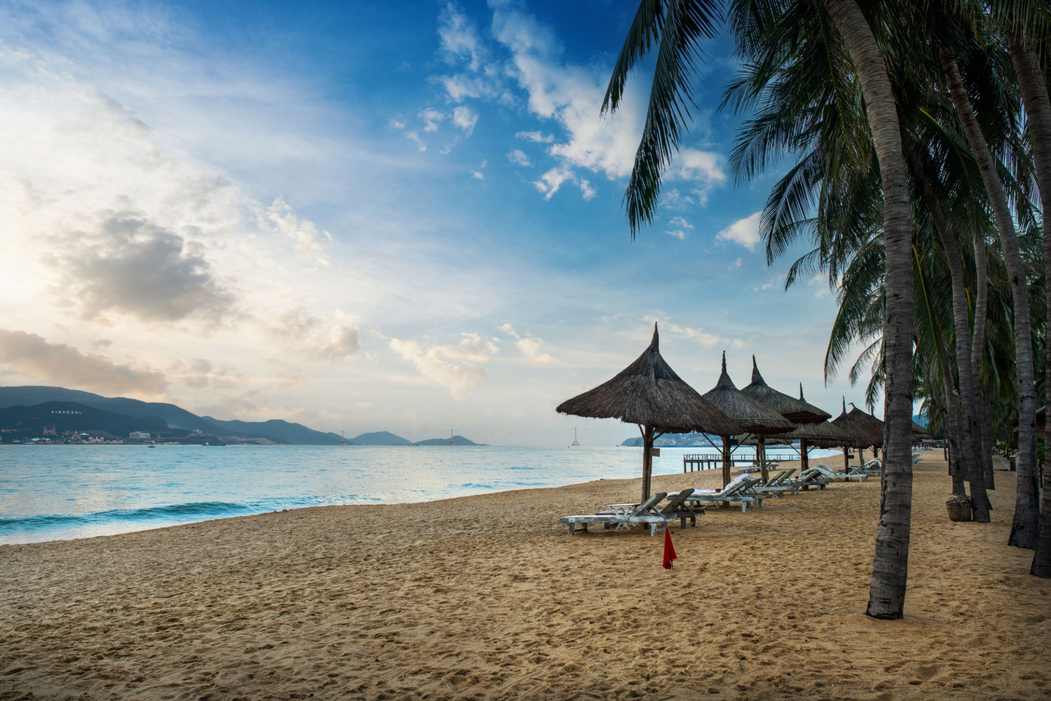 Empty beach of Nha Trang at sunset Empty beach of Nha Trang at sunset