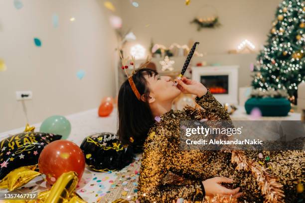 it was a great new year's eve party! - woman flashing stock pictures, royalty-free photos & images