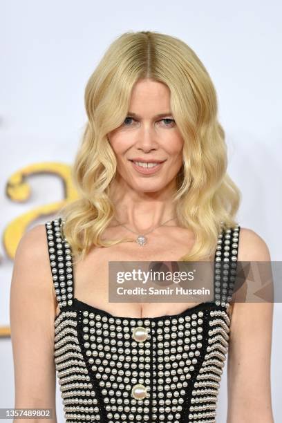 Claudia Schiffer attends the World Premiere of "The King's Man" at Cineworld Leicester Square on December 06, 2021 in London, England.