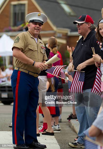 Cedar Grove Cemetery - U.S. Marine Staff Sgt. Terrence Shane Burke, left, who lost part of his leg when a roadside bomb detonated next to his vehicle...