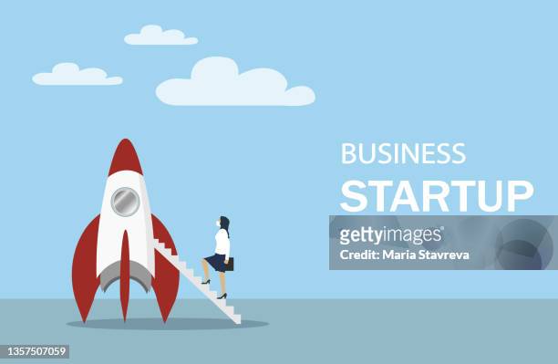 business startup concept - launch pad stock illustrations
