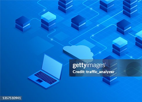 Database isometric background Database isometric background
