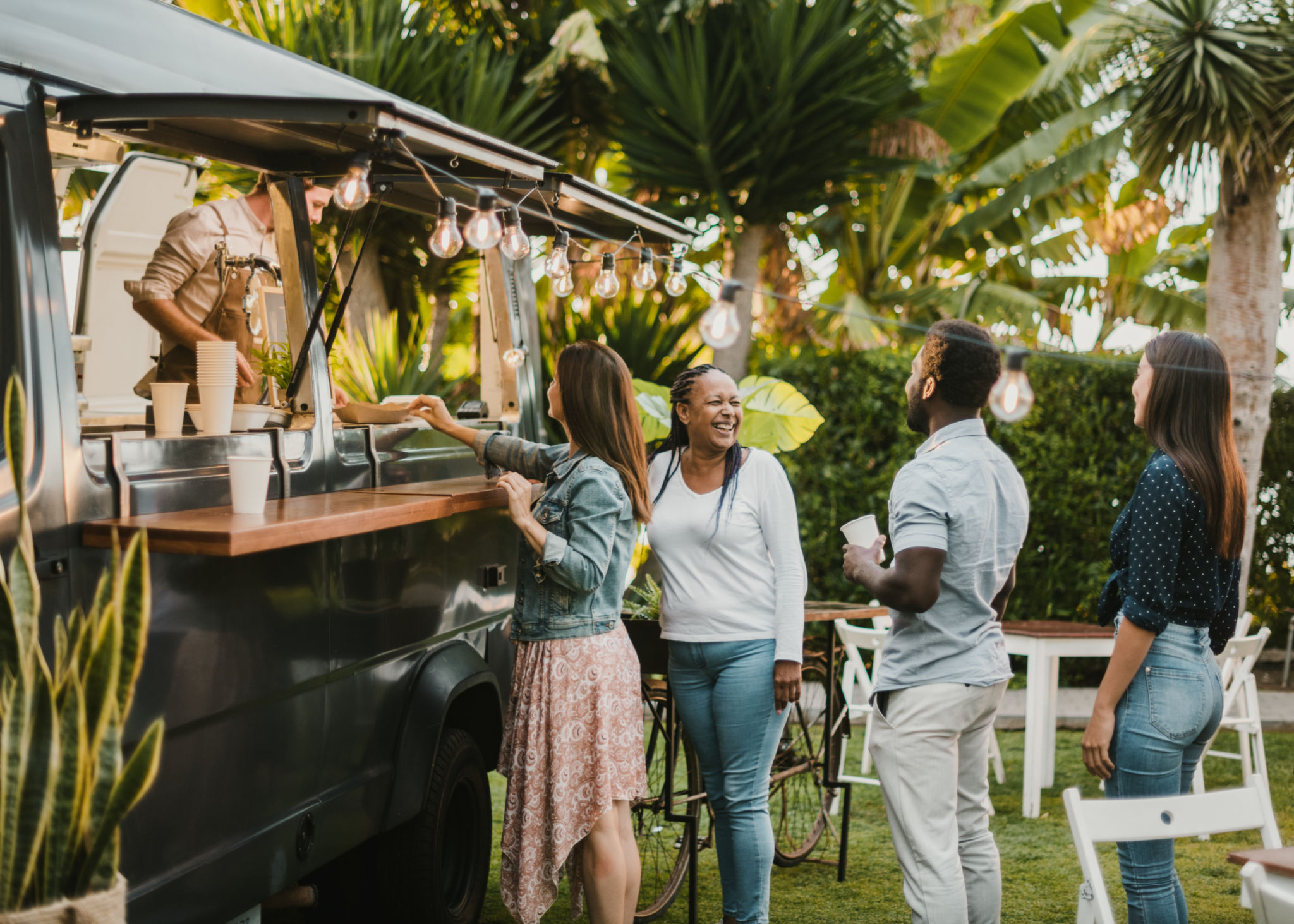 bbq food truck line