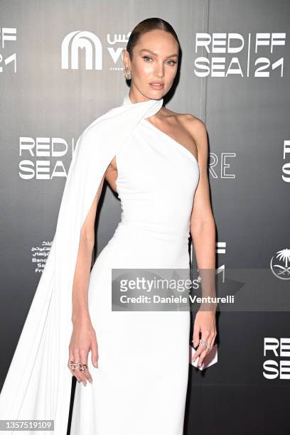 Candice Swanepoel attends the Cyrano premiere during the Red Sea International Film Festival on December 06, 2021 in Jeddah, Saudi Arabia.