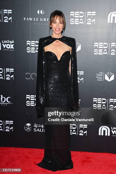 Hilary Swank attends the Opening Gala of the Red Sea International Film Festival on December 06, 2021 in Jeddah, Saudi Arabia.