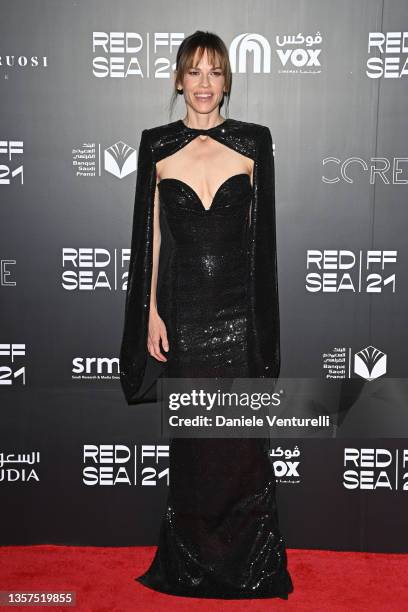 Hilary Swank attends the Opening Gala of the Red Sea International Film Festival on December 06, 2021 in Jeddah, Saudi Arabia.