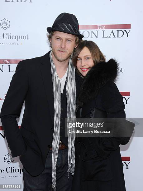 Renn Hawkey and Vera Farmiga attend the "The Iron Lady" New York premiere at the Ziegfeld Theater on December 13, 2011 in New York City.