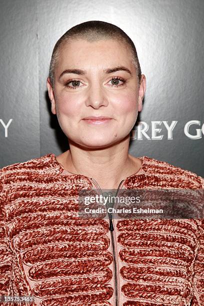 Singer Sinead O'Connor attends the Giorgio Armani & The Cinema Society screening of "Albert Nobbs" at the Museum of Modern Art on December 13, 2011...