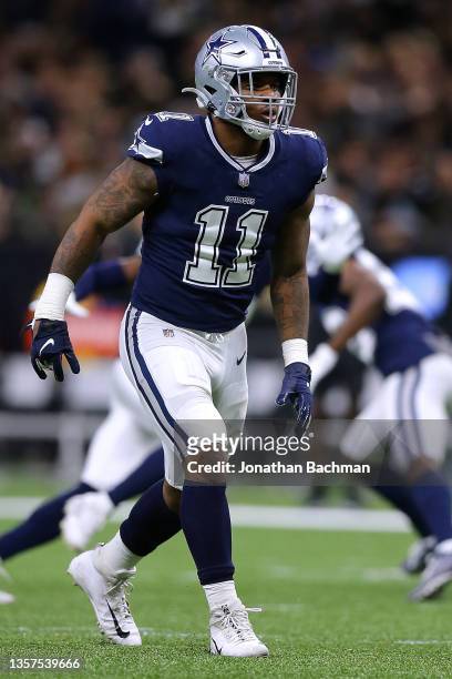Micah Parsons of the Dallas Cowboys in action against the New Orleans Saints during a game at the the Caesars Superdome on December 02, 2021 in New...